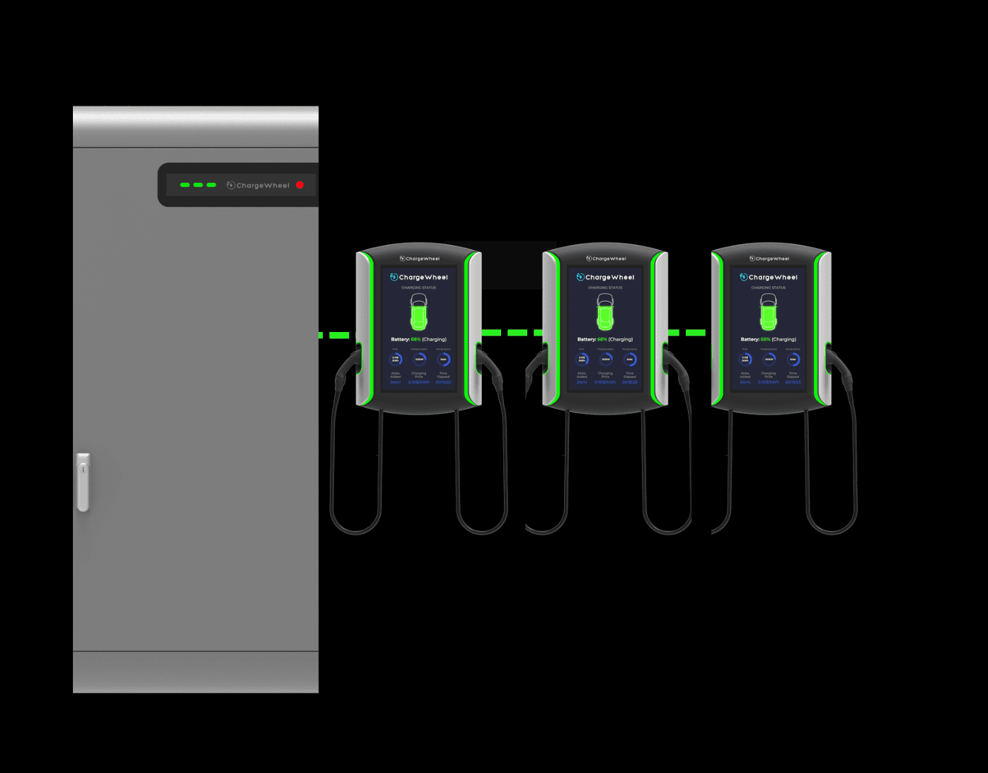ChargeWheel DC fast charger — modular 10 to 400 kW EV charging hardware